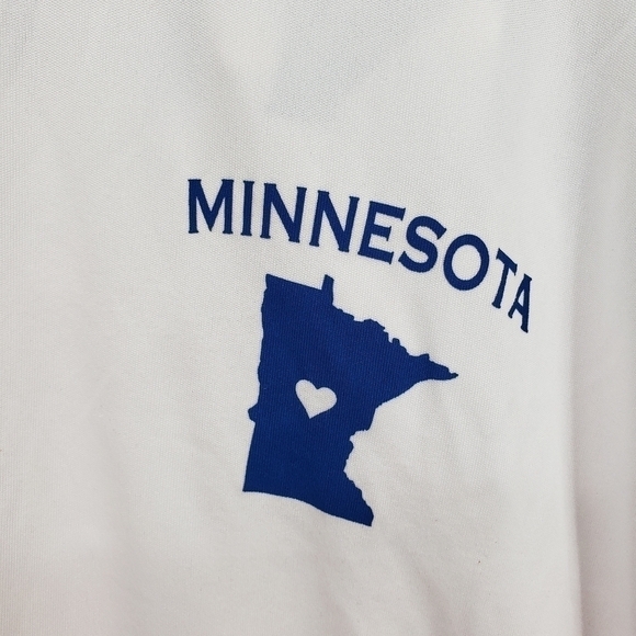 NWT State of Mine Minnesota women US Medium white blue long sleeve top polyester - Picture 3 of 11